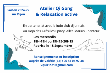 Atelier Qi Gong & Relaxation Active | Reprise des cours le mercredi 18 septembre 2024